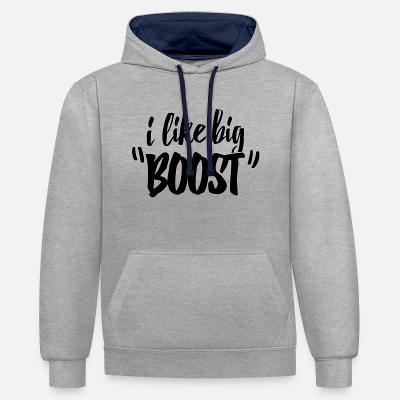 Big Boost - Sweat à capuche contrasté - gris chiné/bleu marine