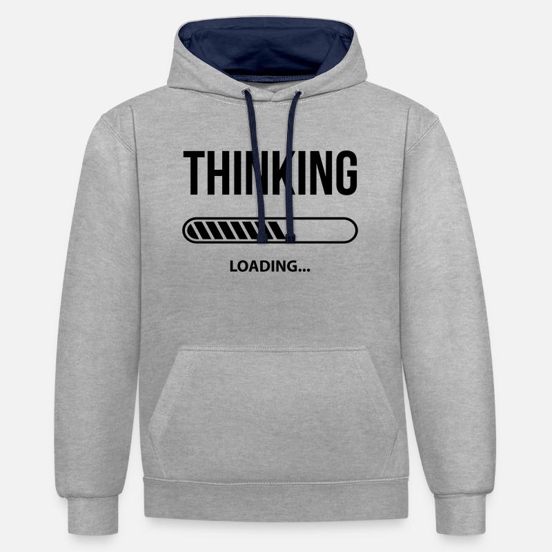 Thinking Loading - Contrast hoodie - heather grey/navy