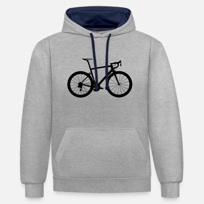 coureur - Sweat à capuche contrasté - gris chiné/bleu marine