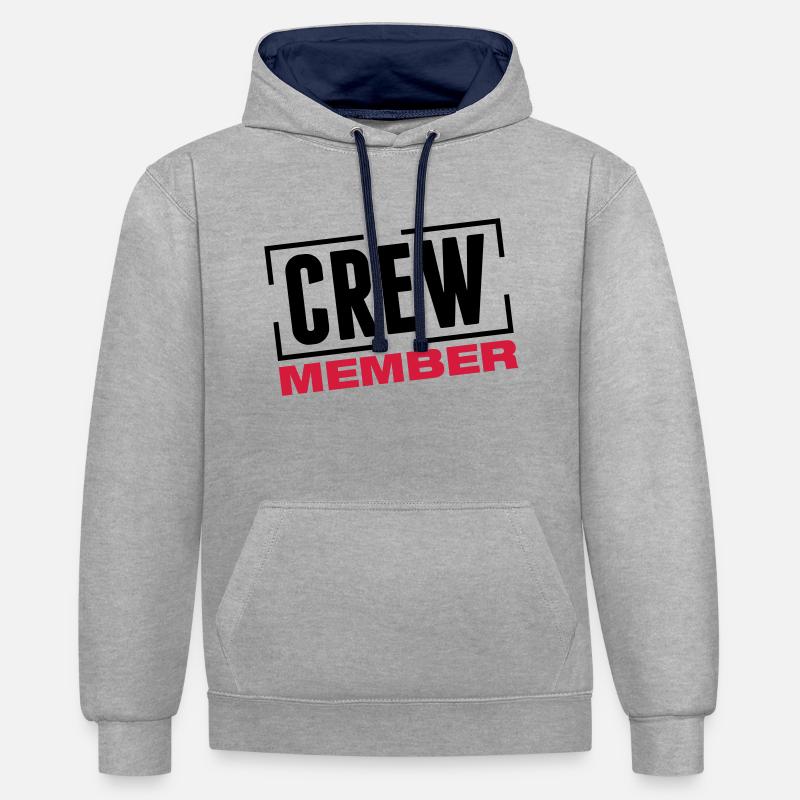 crew_member_design_bs2 - Sweat à capuche contrasté - gris chiné/bleu marine