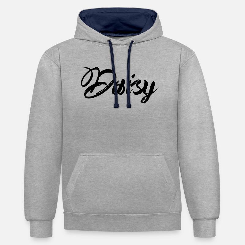 Daisy - Sweat à capuche contrasté - gris chiné/bleu marine