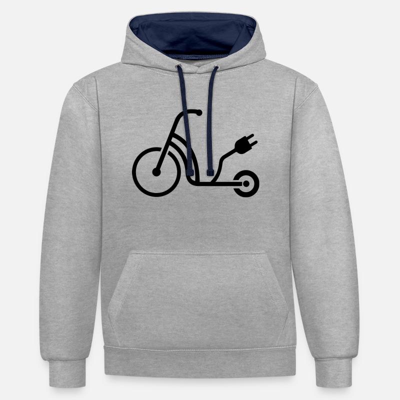 E-Scooter E-Roller Scooter - Sweat à capuche contrasté - gris chiné/bleu marine