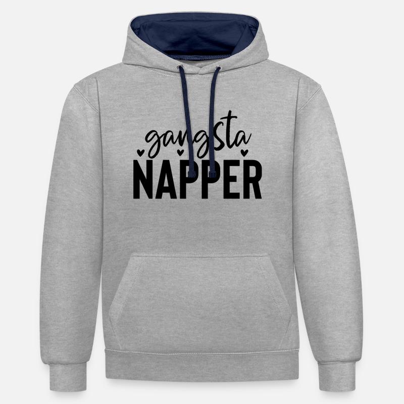 Gangsta Napper - Sudadera con capucha contraste - gris jaspeado/azul marino
