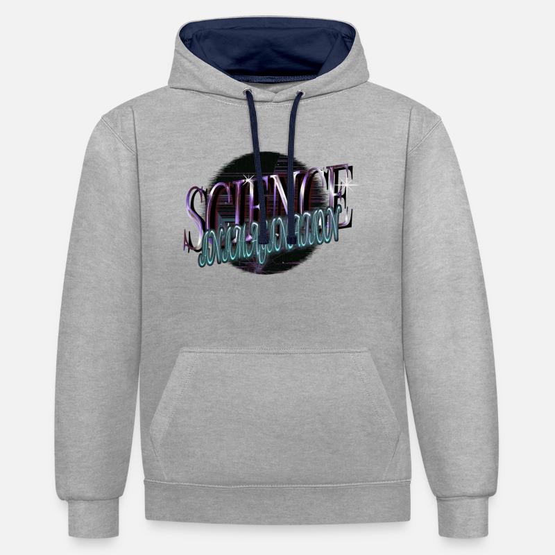 Expression créative Imagination Exploration - Sweat à capuche contrasté - gris chiné/bleu marine