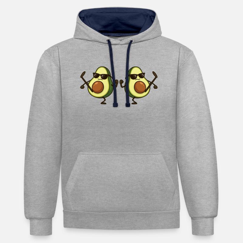 Avocado Karate 2 - Contrast hoodie - heather grey/navy