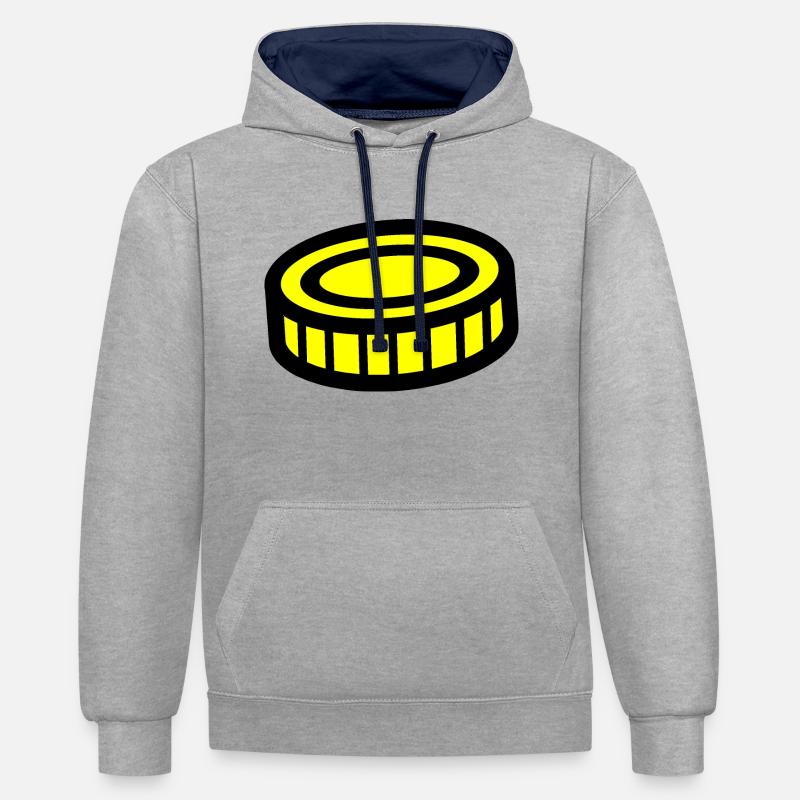 Conception de pièces - Sweat à capuche contrasté - gris chiné/bleu marine