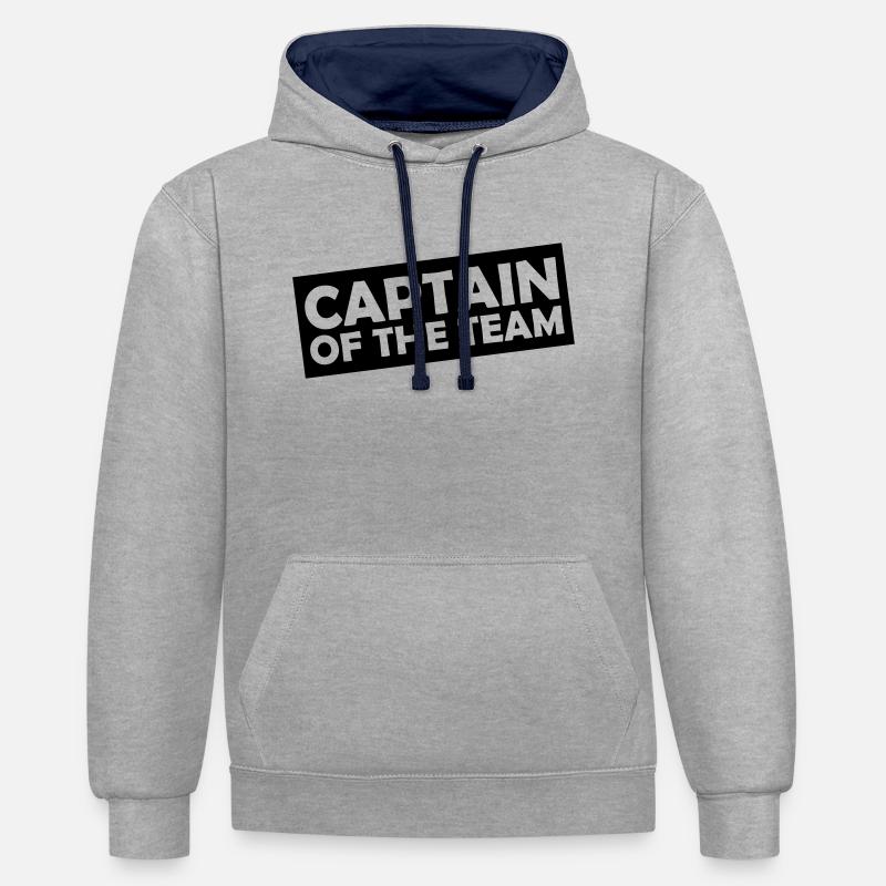 Capitaine de l’équipe - Sweat à capuche contrasté - gris chiné/bleu marine