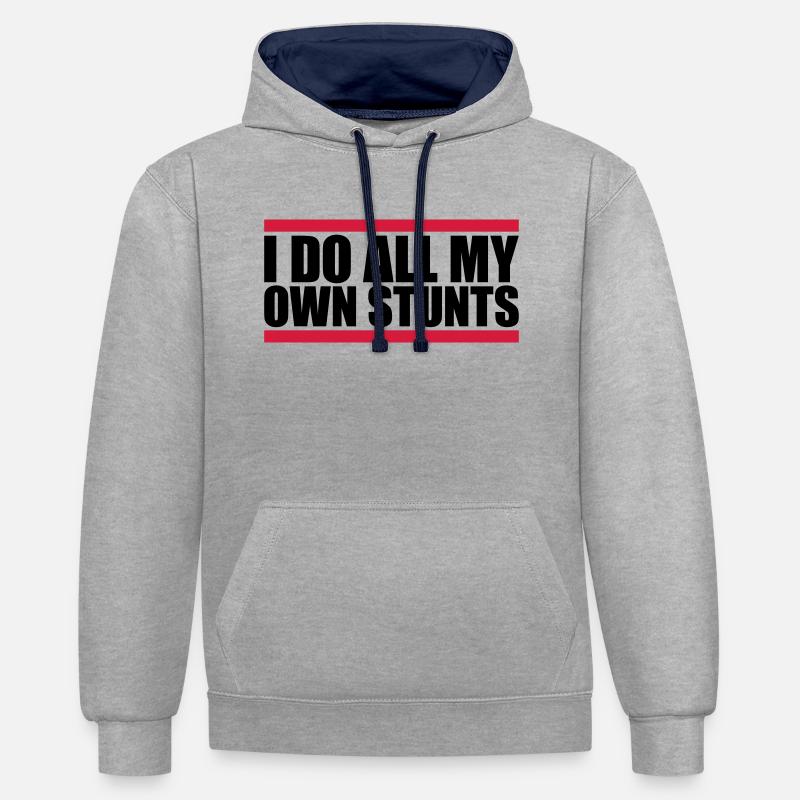 Toutes mes propres cascades - Sweat à capuche contrasté - gris chiné/bleu marine
