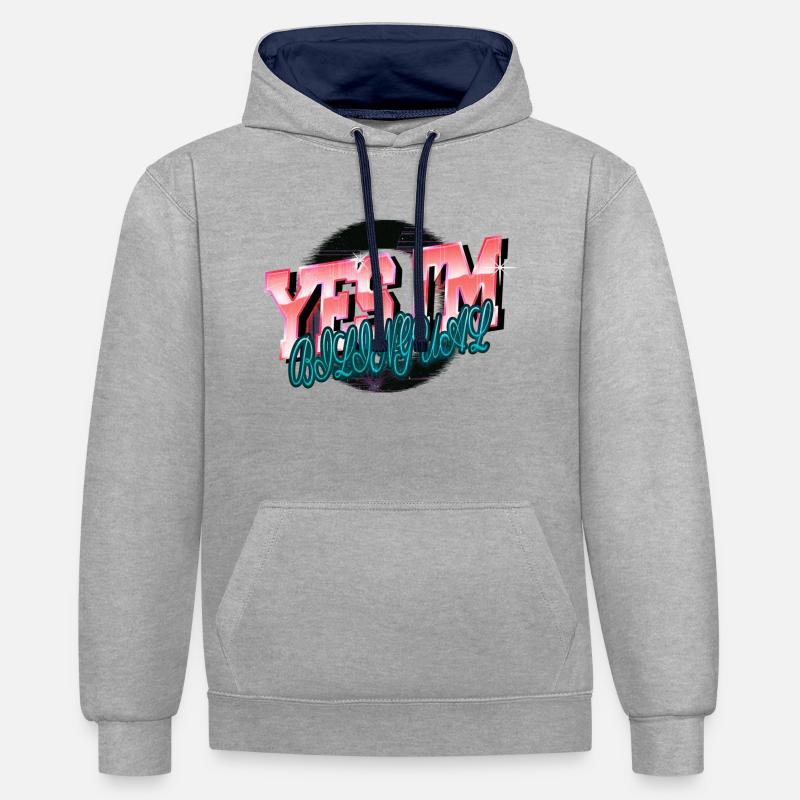 Cool Analyste Informatique géniale - Sweat à capuche contrasté - gris chiné/bleu marine