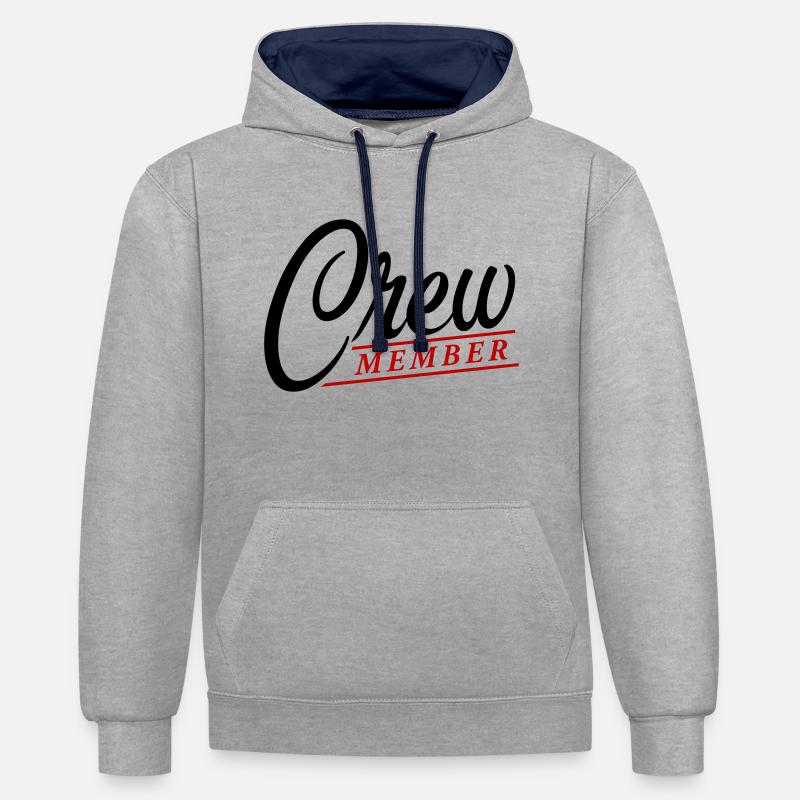 Membre d’équipage 2 - Sweat à capuche contrasté - gris chiné/bleu marine