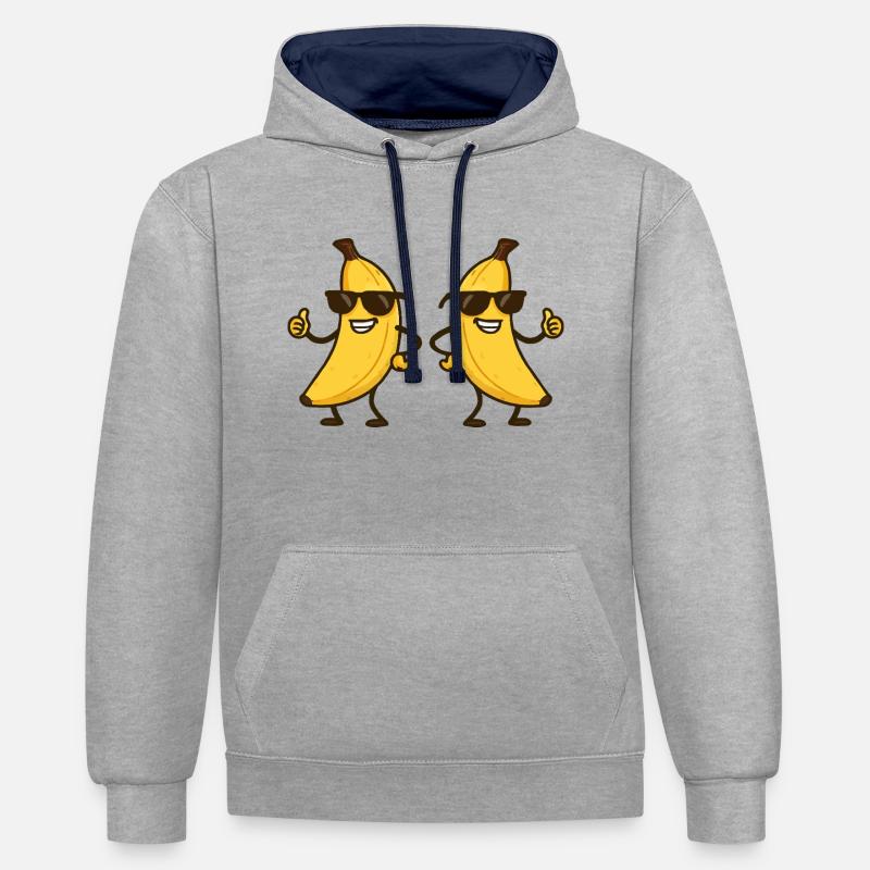 babane comic cool 2 - Kontrast-Hoodie - Grau meliert/Navy