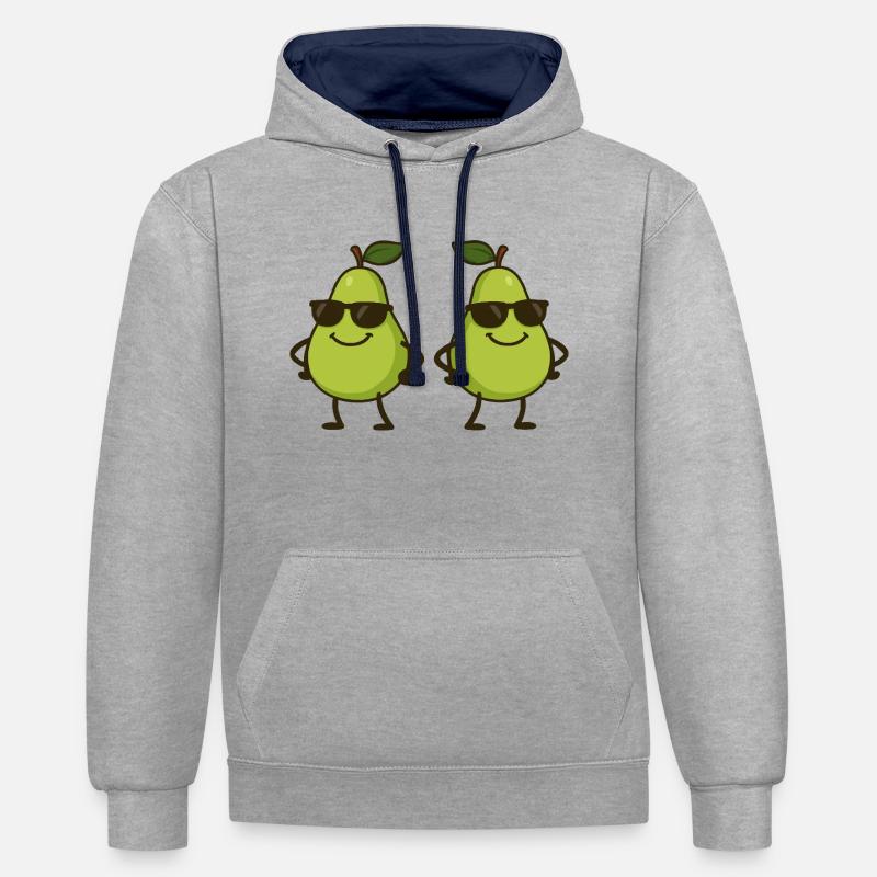 Pear Comic Cool 2 - Contrast hoodie - heather grey/navy
