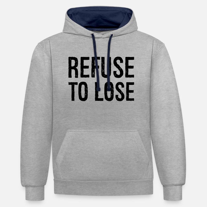 Refuser de perdre - Sweat à capuche contrasté - gris chiné/bleu marine