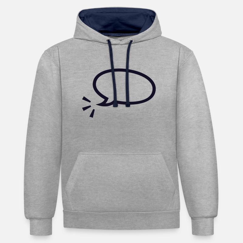 bulle/ speach bubble (1c) - Sweat à capuche contrasté - gris chiné/bleu marine