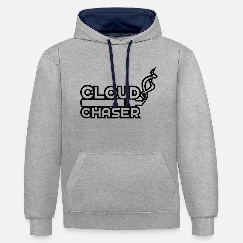 Cloudchaser - Kontrast-Hoodie - Grau meliert/Navy