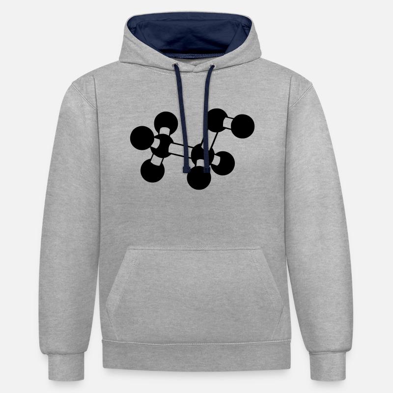 Molécule d'alcool - Sweat à capuche contrasté - gris chiné/bleu marine