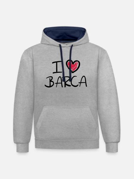 i_love_barca__f2 - Contrast hoodie - heather grey/navy