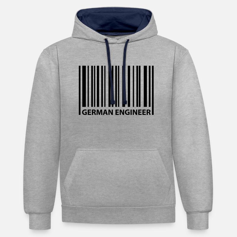german engineer - Kontrast-Hoodie - Grau meliert/Navy