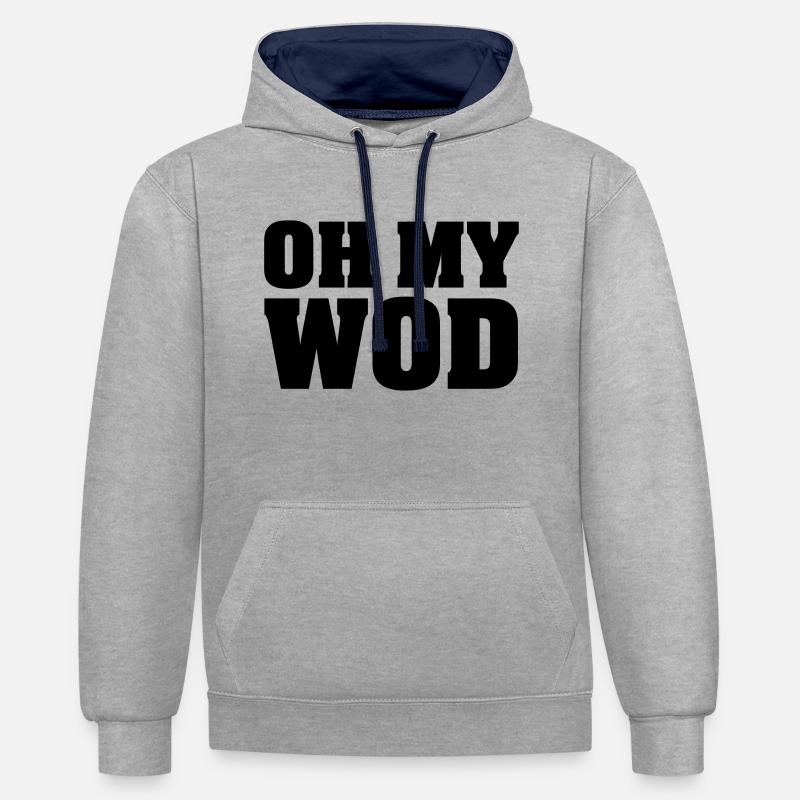 Oh My WOD - Sweat à capuche contrasté - gris chiné/bleu marine