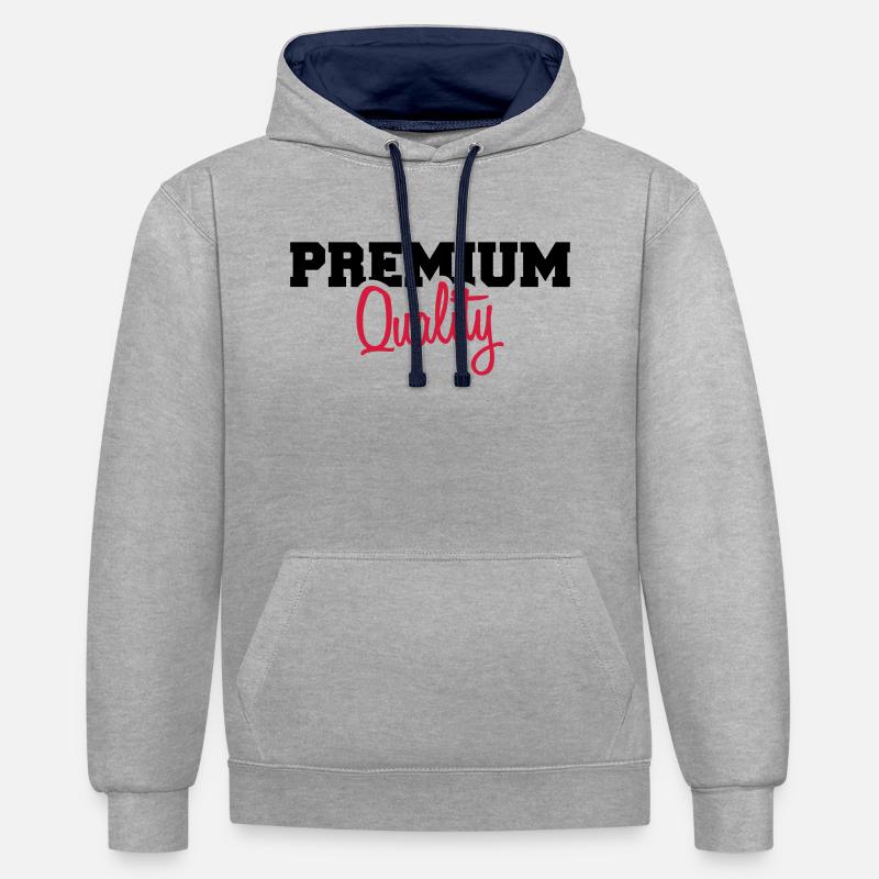 Cool Premium Quality Design - Sweat à capuche contrasté - gris chiné/bleu marine