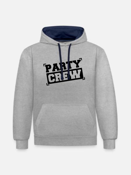 party_crew01 - Kontrast-Hoodie - Grau meliert/Navy