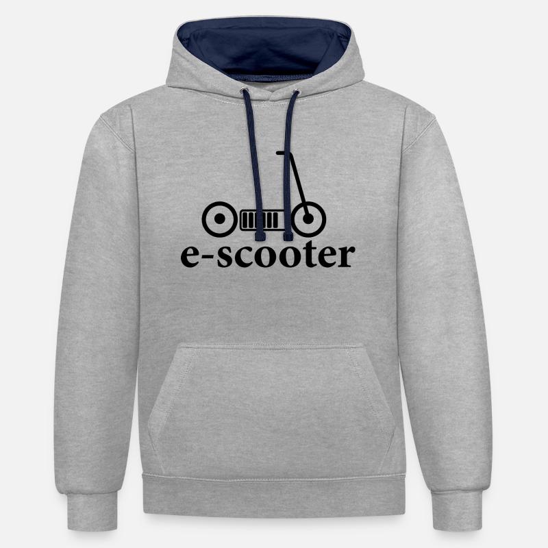 E-Scooter E-Roller Scooter - Sweat à capuche contrasté - gris chiné/bleu marine