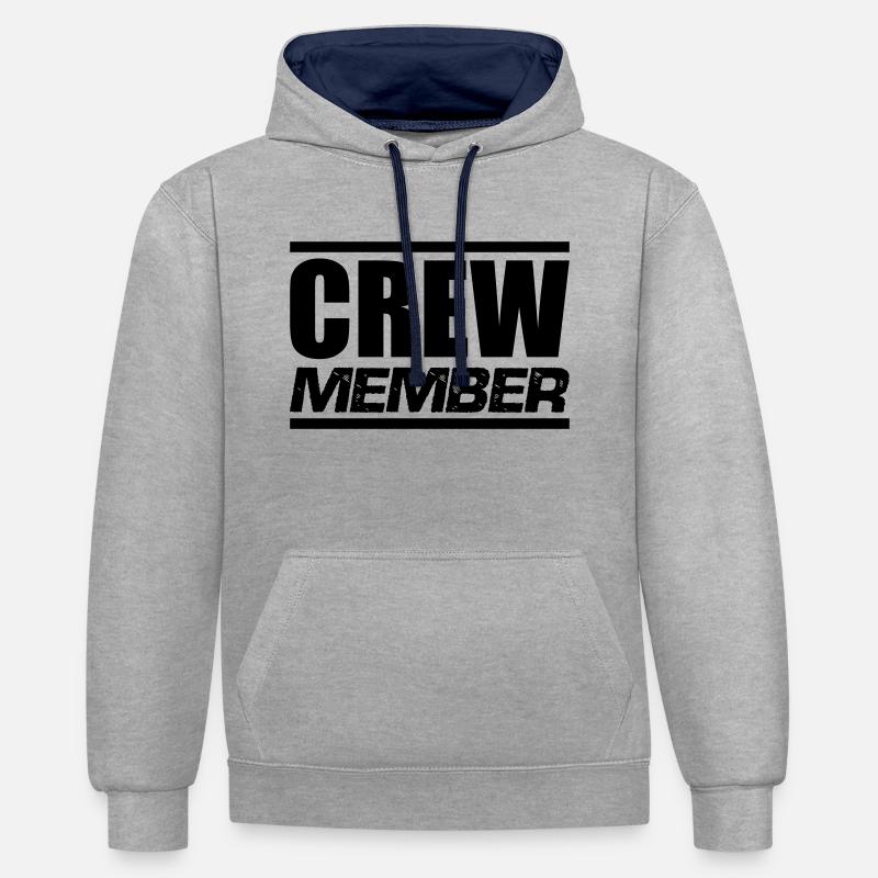 Membre d’équipage - Sweat à capuche contrasté - gris chiné/bleu marine