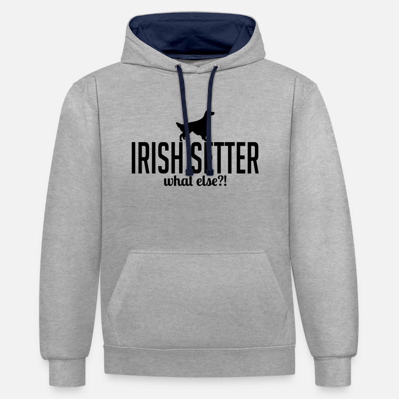 Setter whatelse - Sweat à capuche contrasté - gris chiné/bleu marine