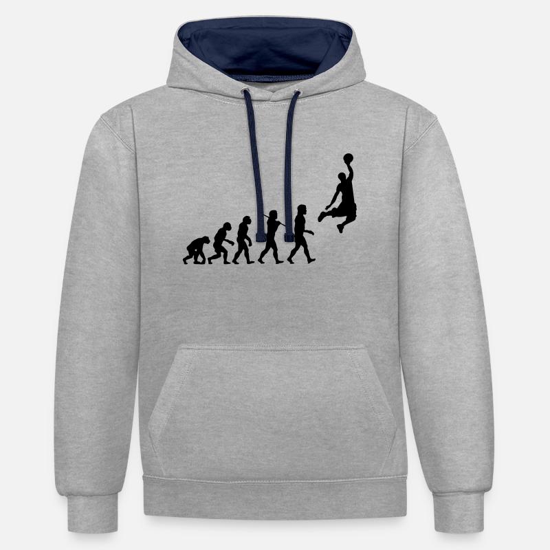 Basketball Dunk Evolution - Sweat à capuche contrasté - gris chiné/bleu marine
