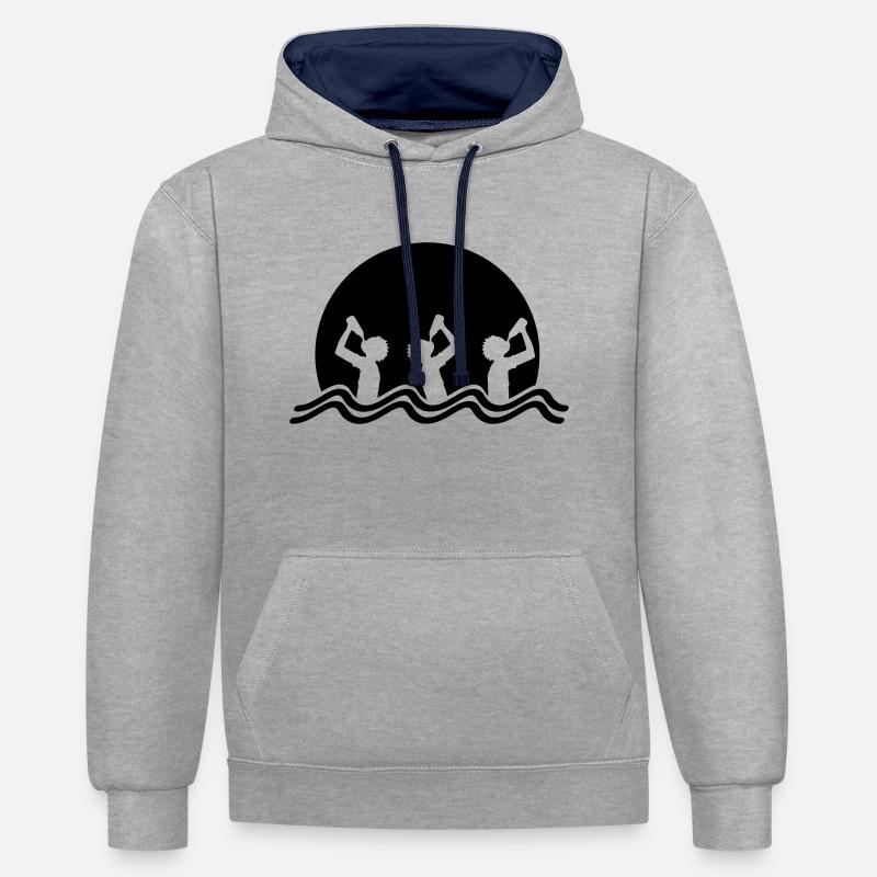 Beach Drinking Team - Sweat à capuche contrasté - gris chiné/bleu marine