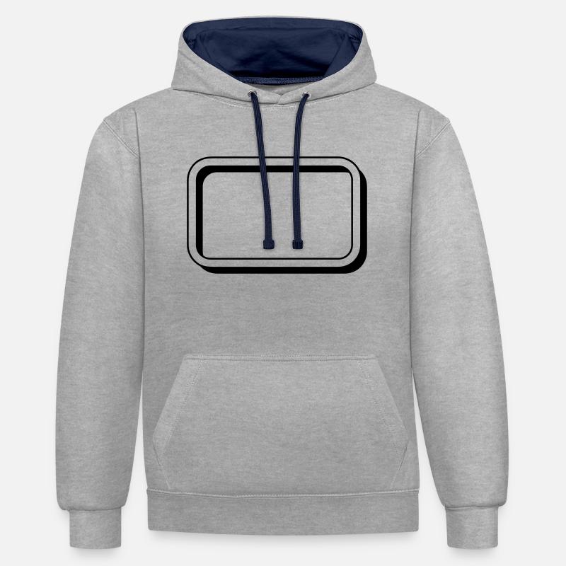 cadre facile - Sweat à capuche contrasté - gris chiné/bleu marine