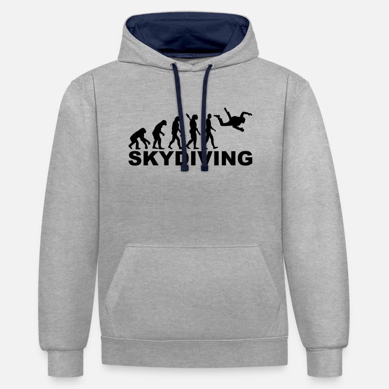 Skydiving - Kontrast-Hoodie - Grau meliert/Navy