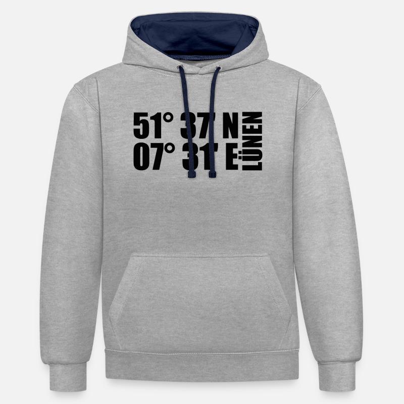 Coordonnées de Lünen - Sweat à capuche contrasté - gris chiné/bleu marine