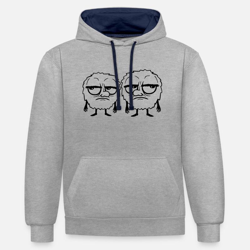 L’équipe 2 Monsters agacé - Sweat à capuche contrasté - gris chiné/bleu marine