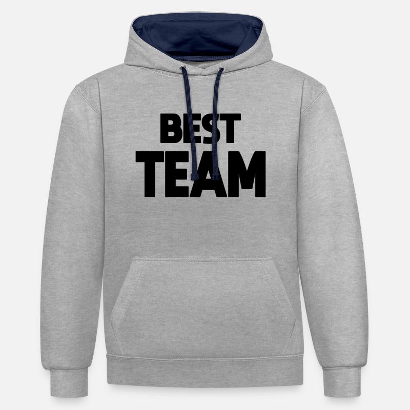 Meilleure équipe Mannschaft - Sweat à capuche contrasté - gris chiné/bleu marine