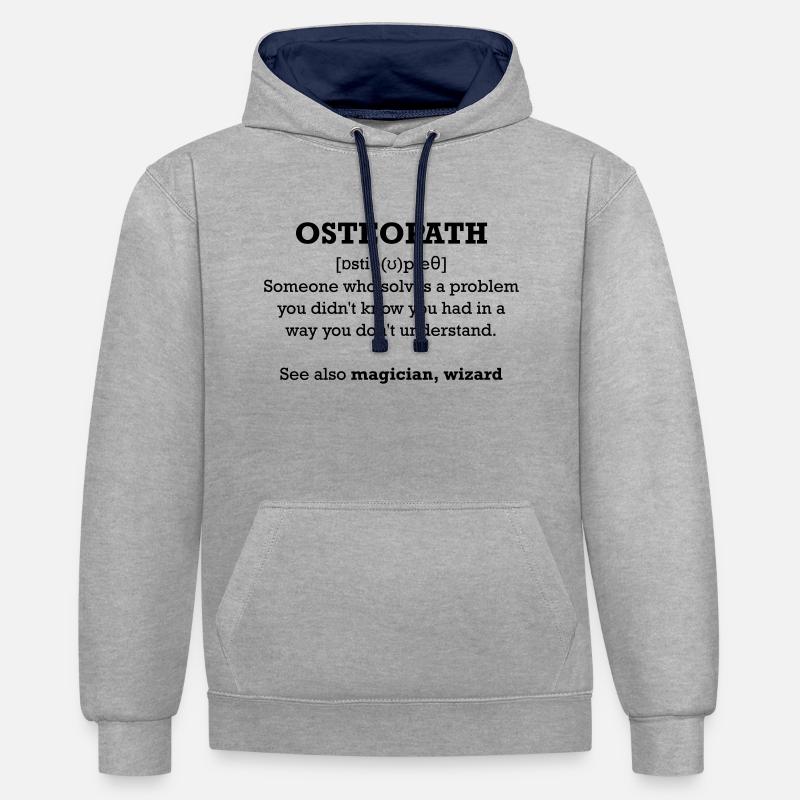 Osteopath - wizard - Sweat à capuche contrasté - gris chiné/bleu marine