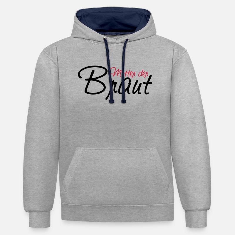 mutter_der_braut - Sweat à capuche contrasté - gris chiné/bleu marine