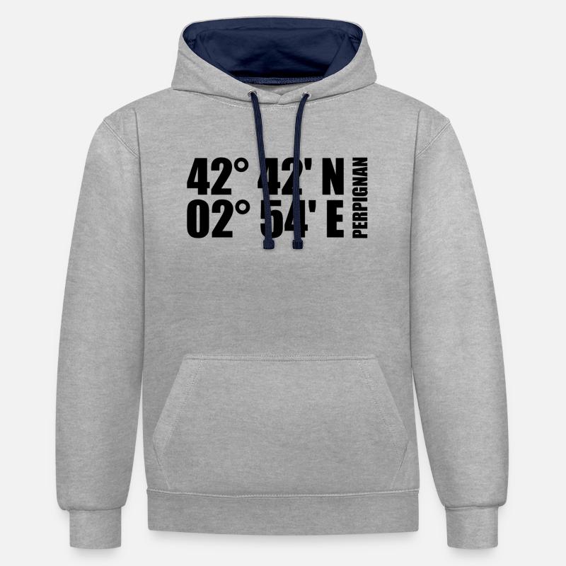Perpignan coordinates - Contrast hoodie - heather grey/navy