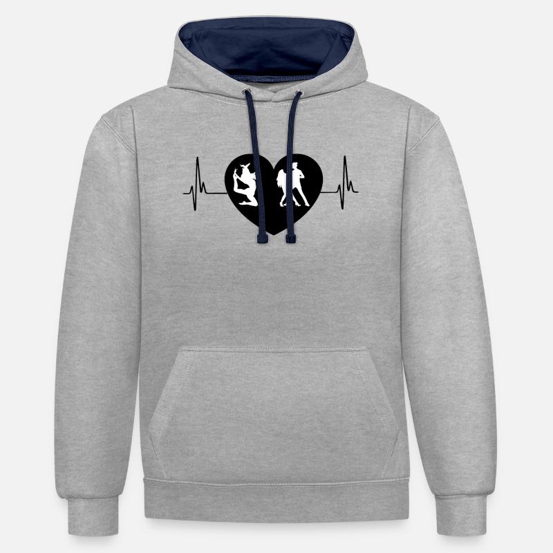 Dancing Dance Music - Contrast hoodie - heather grey/navy