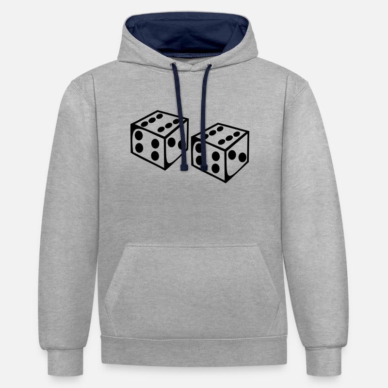 Cube - Jeu - Sweat à capuche contrasté - gris chiné/bleu marine