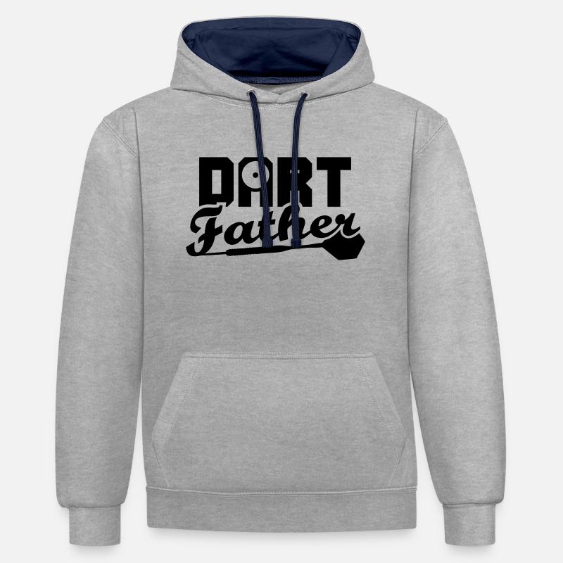 DART Père - Sweat à capuche contrasté - gris chiné/bleu marine