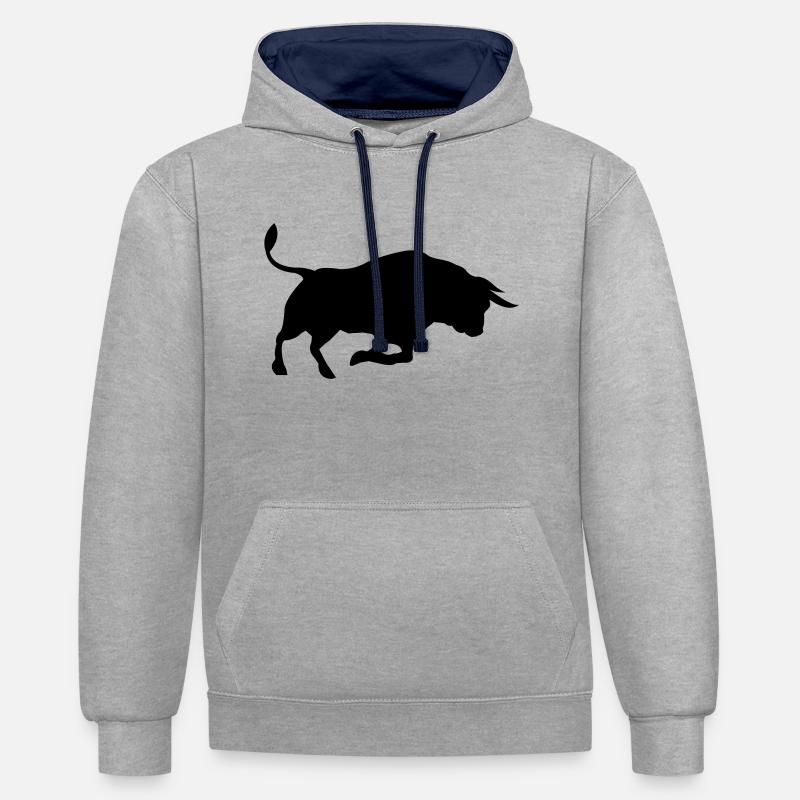 Bull - Contrast hoodie - heather grey/navy