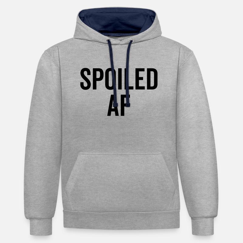 AF gâté - Sweat à capuche contrasté - gris chiné/bleu marine