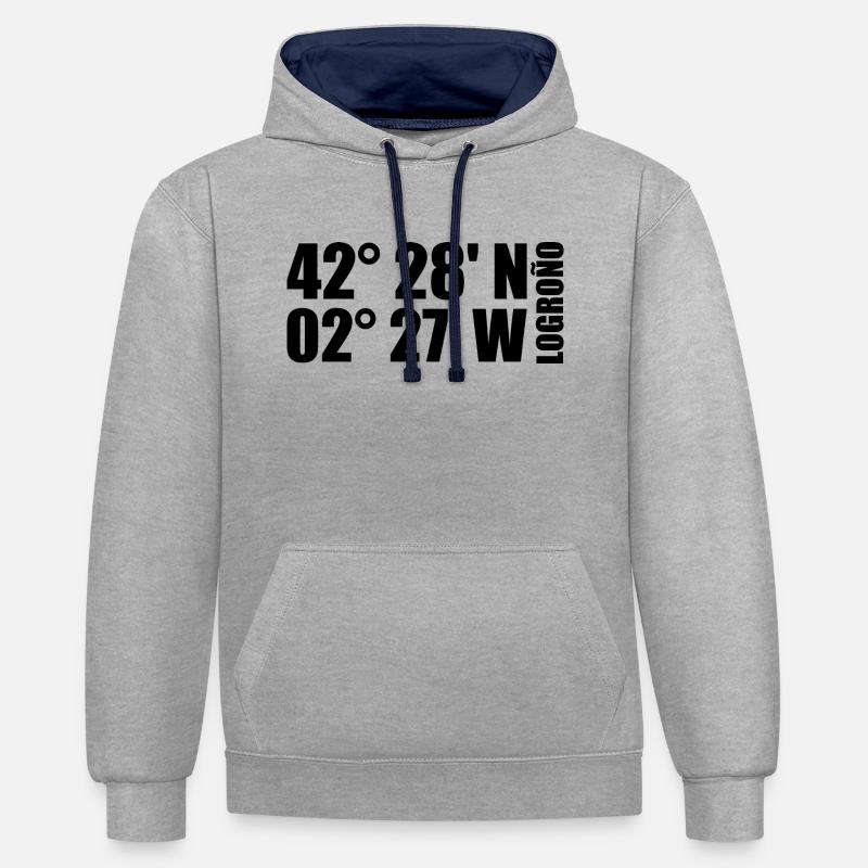 Coordonnées Logroño - Sweat à capuche contrasté - gris chiné/bleu marine