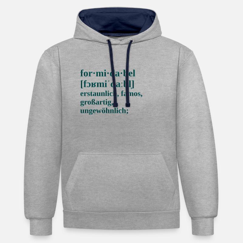 Redoutable 2 - Sweat à capuche contrasté - gris chiné/bleu marine