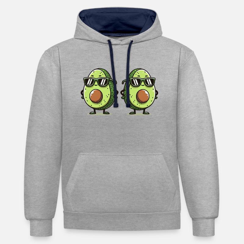 Avocat Bande dessinée 2 - Sweat à capuche contrasté - gris chiné/bleu marine