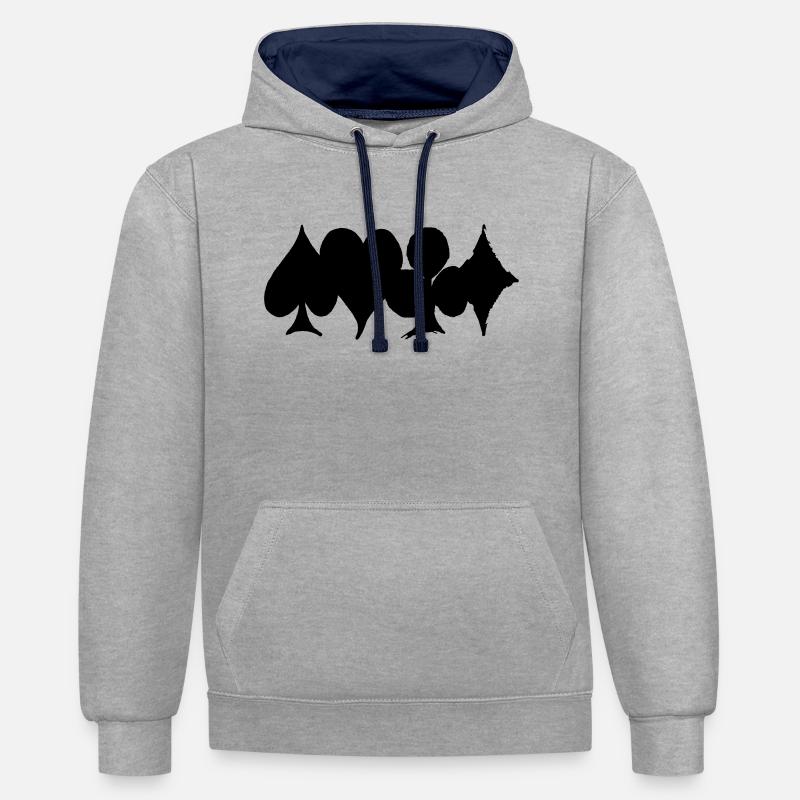 As Vector - Sweat à capuche contrasté - gris chiné/bleu marine