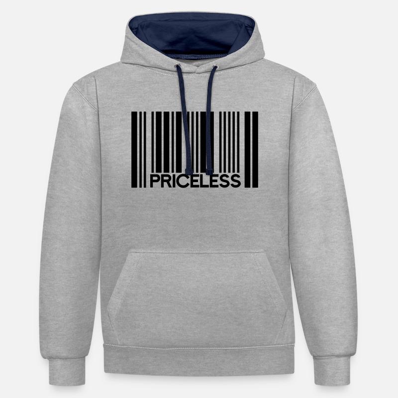 Code à barres inestimable Prix - Sweat à capuche contrasté - gris chiné/bleu marine