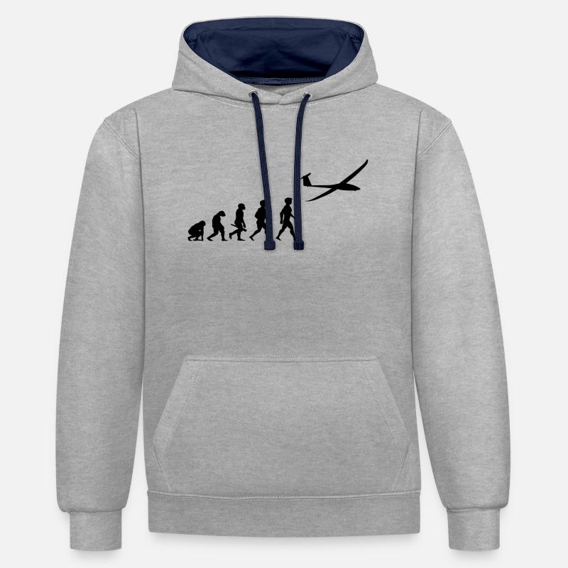 Planeur de planeur Evolution - Sweat à capuche contrasté - gris chiné/bleu marine