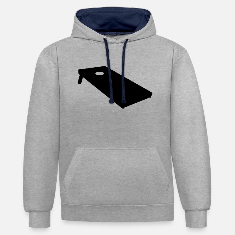 Cornhole - Sweat à capuche contrasté - gris chiné/bleu marine